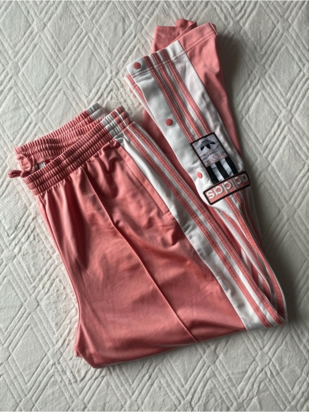 Adidas ✨ Pink Salmon Snap Away Track Pants XL